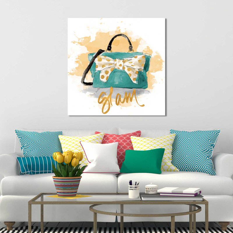 «Glam Purse», reproduction de peinture à l'aquarelle, H 18 po x l 18 po x P 1 po, Toile tendue