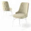 Ensemble de chaises modernes scandinaves (6 pièces), crème et blanc, 18,1 x 37,0 x 18,1 pouces | Structure 100% métal avec pieds en bois, dossier en mousse 18 pouces et siège en mousse 22 pouces | Élégant et confortable pour la salle à manger, le salon et le bureau-2109962433-2109962434-2109962444