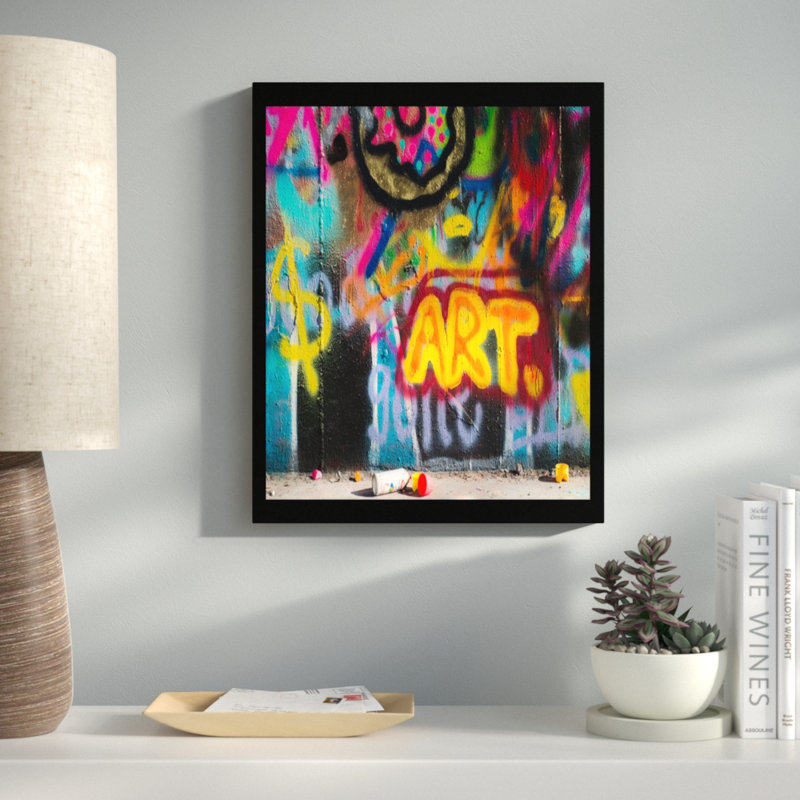 « abstract city pulvérisation, art graffiti », reproduction de photo encadrée, H 16 po x l 12 po x p 1 po