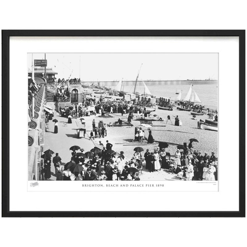 Brighton, Beach And Palace Pier 1898 by Francis Frith - Single Picture Frame Print, 45cm H x 60cm W x 2.3cm D