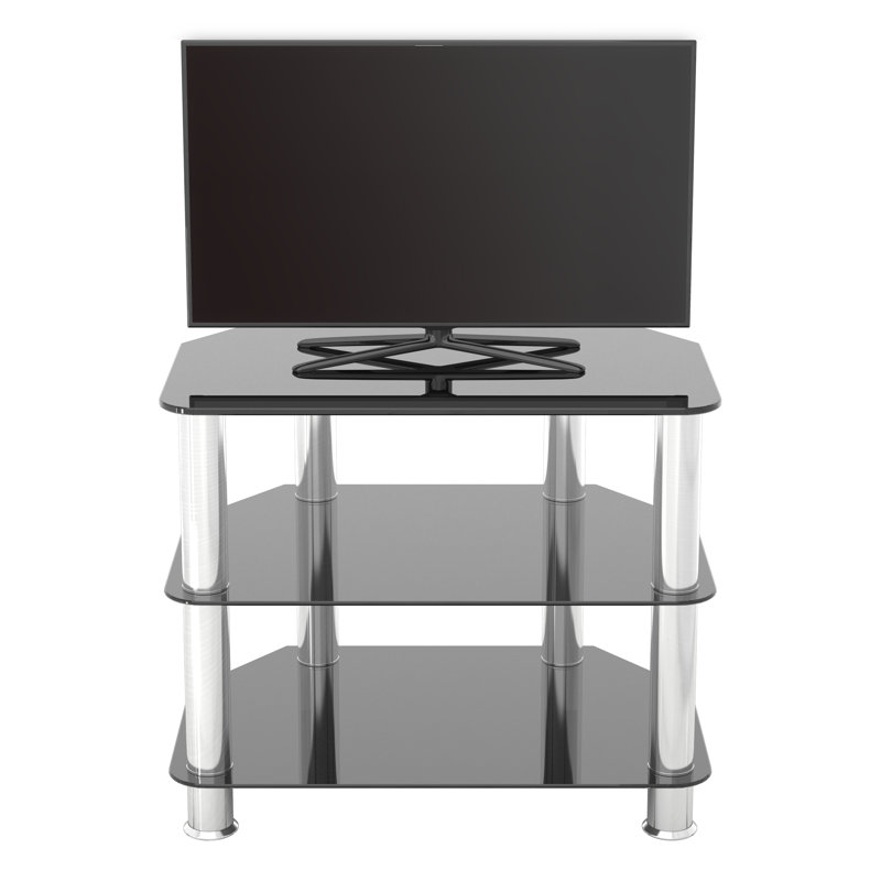 Espenson Unfinished TV Stand for TVs up to 28", Silver/Black