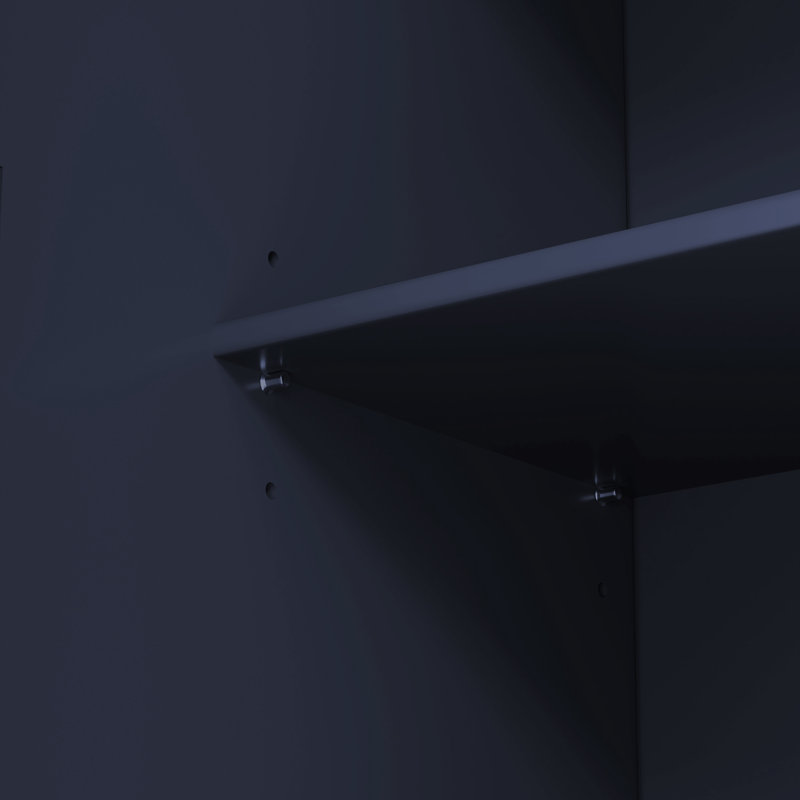 Armoire de cuisine haute de style rustique bleu, 195 cm (77 po), meuble de rangement autoportant avec étagères réglables, 8 portes et 3 tiroirs pour une organisation optimale de la cuisine.