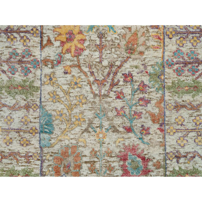 Tapis de couloir directionnel beige en soie et en laine noué à la main 2 pi 6 po x 25 pi 10 po XL 96289A4AFD3640409E5B62395C4B238C