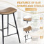 Ensemble de table de bar et chaises de 47,24 po de hauteur comptoir moderne avec 2 tabourets pour table de salle à manger de cuisine en brun -115692575