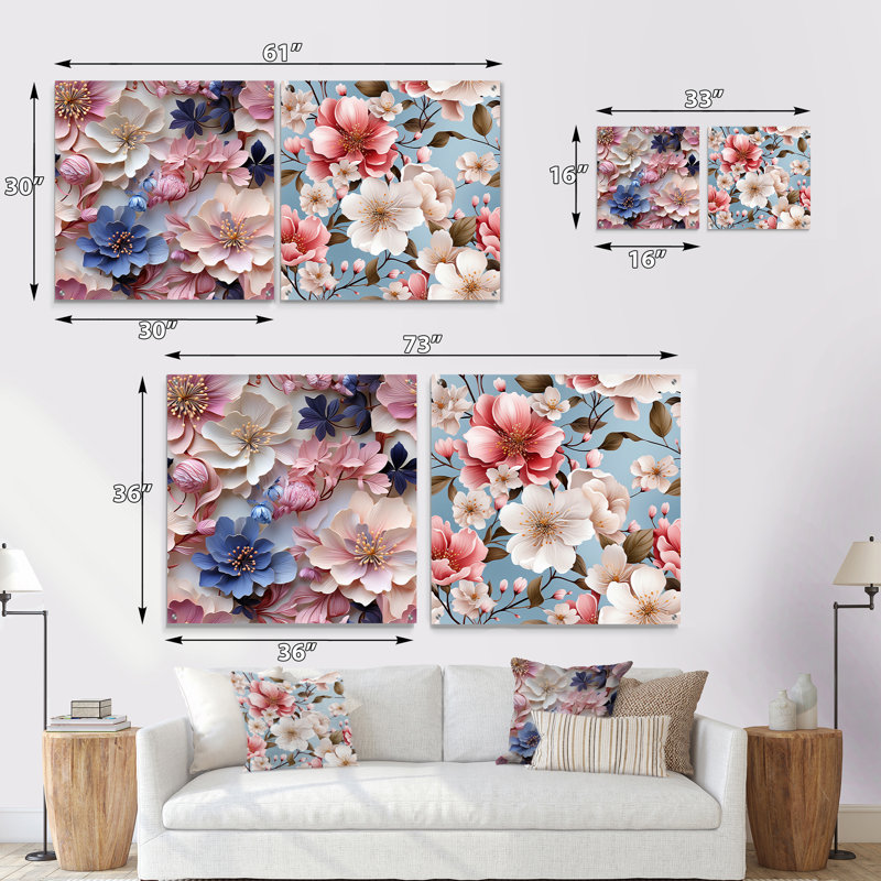 Lecompte - Ensemble de 2 art mural en verre acrylique, H 16 po x l 33 po