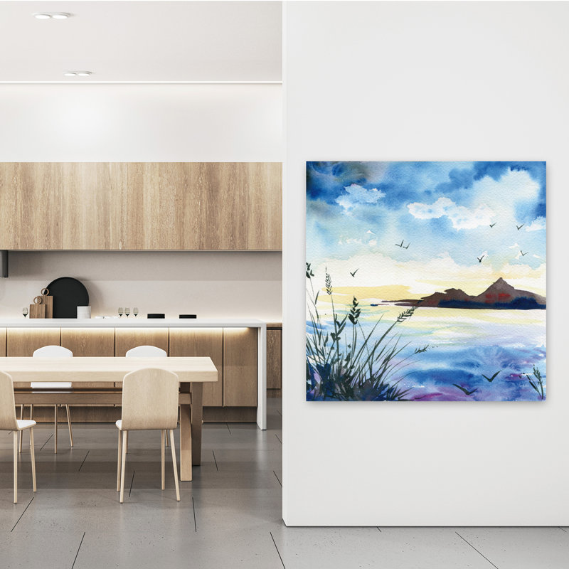 Crépuscule, art contemporain, H 48 po x l 48 po