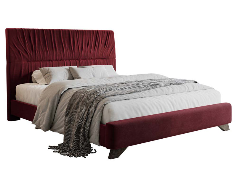 Atworth Upholstered Bed, 160 x 200 cm, Red