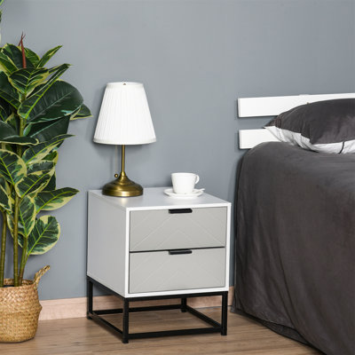 Bartosz 39 cm W Steel Bedside Table