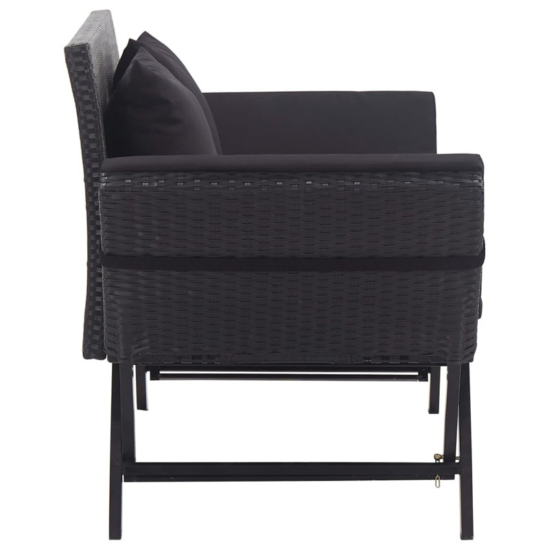 Eltje Steel Garden Bench, Black