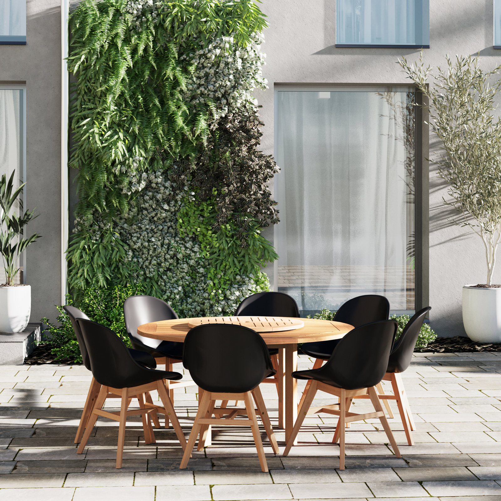 Anautica 59" Eucalyptus Patio Dining Set