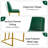 17.875'' H Modern Velvet Upholstered Dining Chair With Gold Metal Frame,-756360397