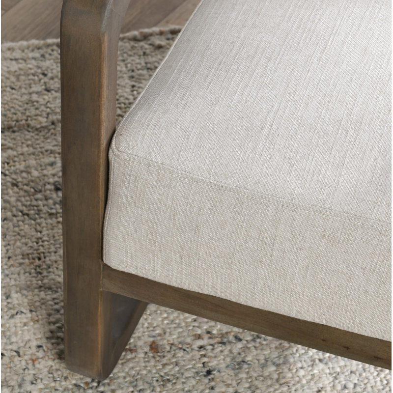 Fauteuil l 29 po Colombe Saya, Mélange de polyester beige, Brun naturel