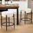 Modern Dining Chair Set, 23.6" Counter Height Stools with Round Soft Padded Boucle Backless Seat-379485571