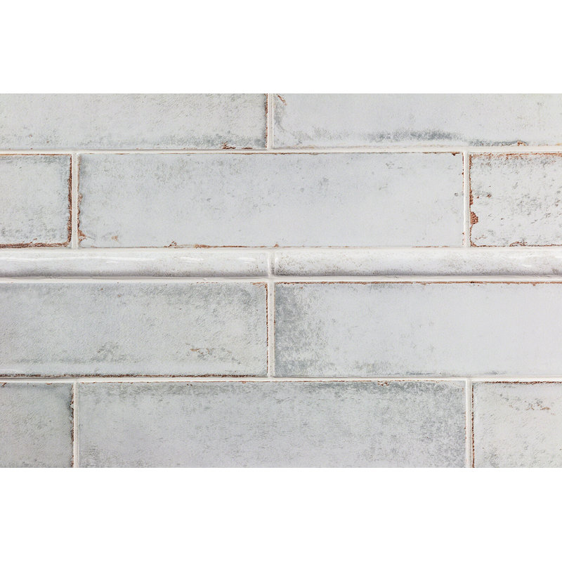 Gray Polished Ceramic Quarter Round Tile Trim 1x12