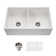 Houzer 33 in White Fireclay Apron Front 50/50 Double Kitchen Sink w/ Strainer,Grids-PTD-4400 WH-C