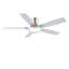 Ventilateur de plafond encastré moderne de 52 po avec lumières et télécommande, réversible et 5 pales à double face-1012272280
