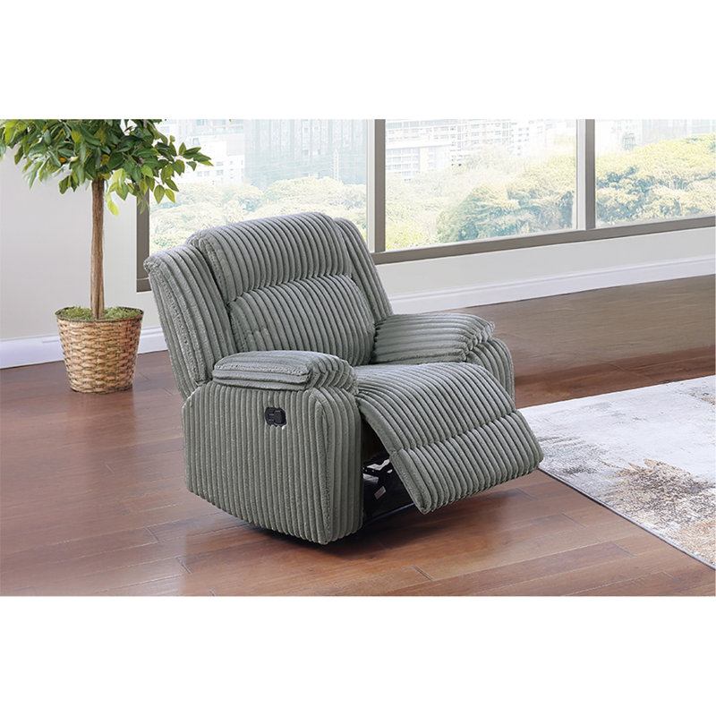 Fauteuil inclinable en velours côtelé 1 pièce, Fumée