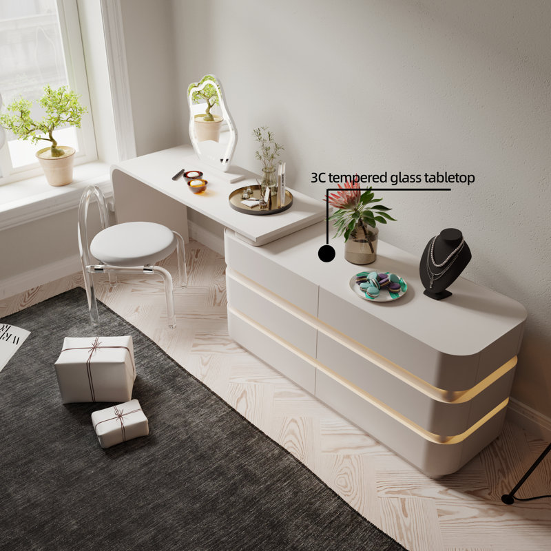 Commode double 6 tiroirs Chente, Blanc