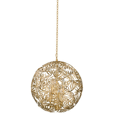 Jardin 6 LT Oxidized Gold Leaf Chandelier Kalco