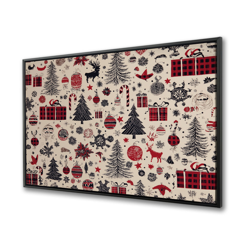 Christmas Gift Pattern - Framed Canvas Home Decor