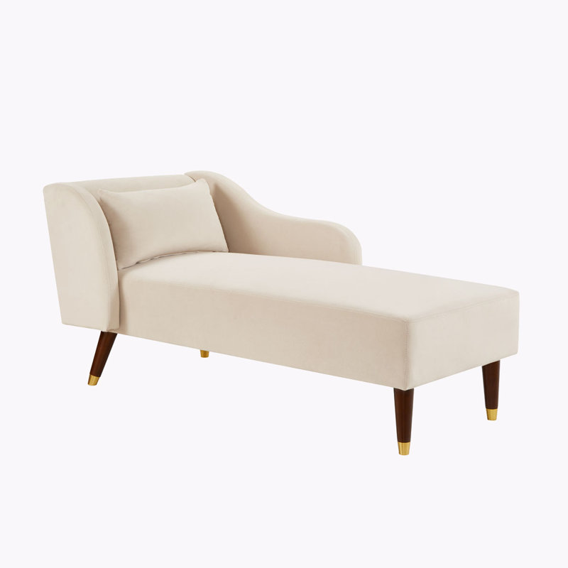 Banc rembourré en velours, Beige
