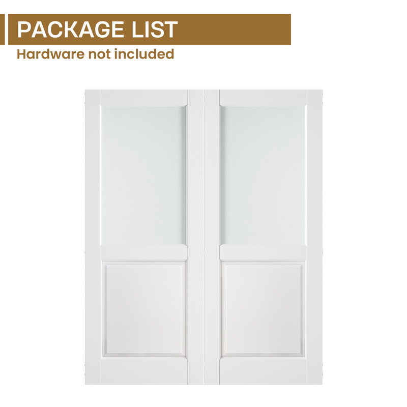 Porte standard 80 po en verre massif semi-dépoli 80 po, 48 po x 80 po