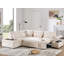 Canapé-lit modulaire en L 107 po en L chenille avec canapé-lit, accoudoirs réglables, charge USB et repose-pieds de rangement de type C pour salon et appartement-129465854