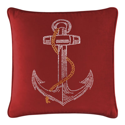 Coussin Sparkles Home Anchor | Motif nautique strass | Bourre en polyester | Lavable à la machine