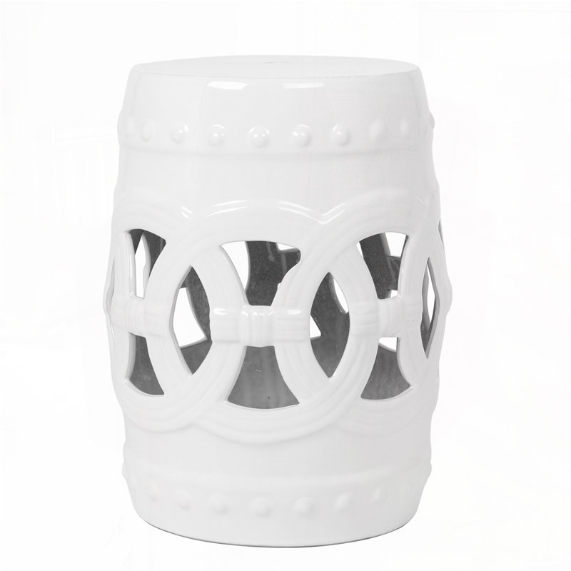 Outdoor Ceramic Drum Side Table