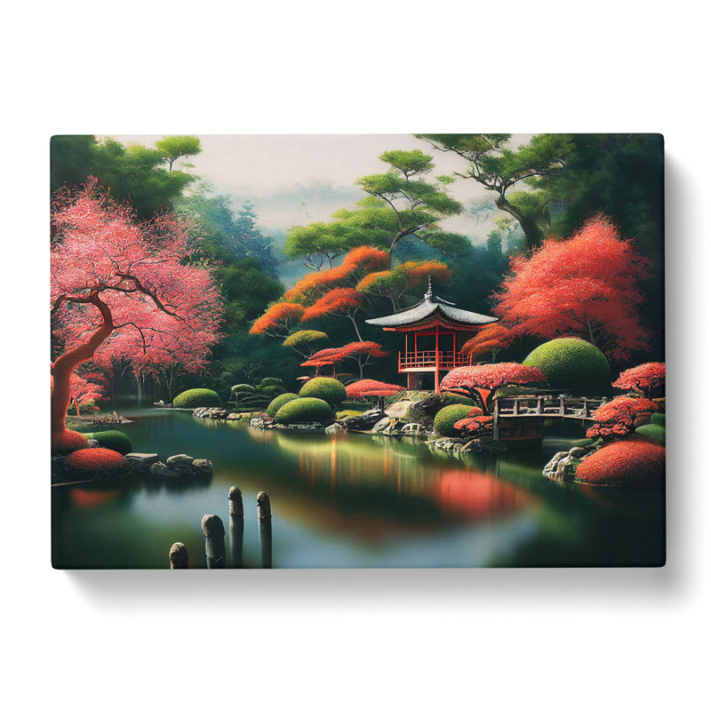 Japanese Garden Pond Vol.1 - Wrapped Canvas, 35cm H x 50cm W x 3cm D