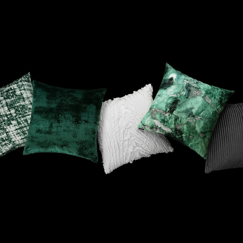Grated Textured Reversible Throw Pillow, Emerald, Square 22"