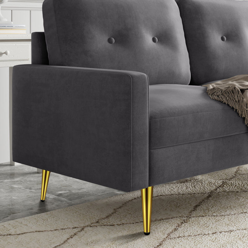Canapé 70 po en velours 70 po, Gris