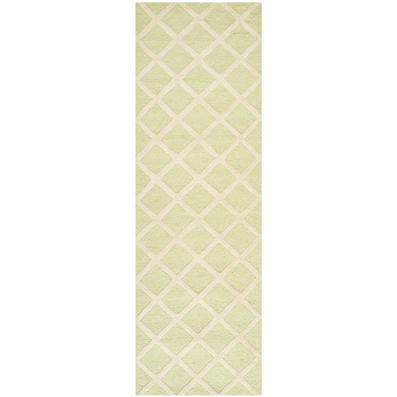 Sanyla Hand Tufted Wool Geometric Rug, Runner 2'6" x 12'