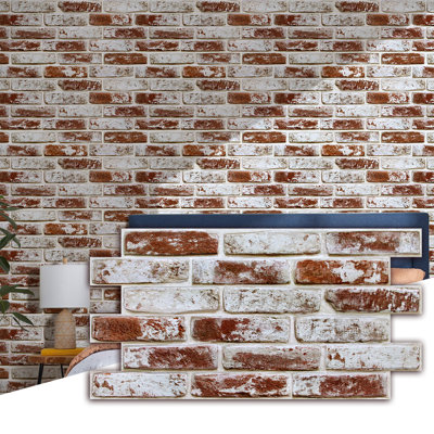 12 panneaux muraux imitation brique 3D 12 pièces - 22,8 po x 11,8 po carreaux muraux en PVC pelez et collez, panneaux de briques rouges texturés ultra-légers et minces, imprimables, couvre 22,48 pieds carrés pour la cuisine, le salon, la chambre à coucher, la décoration murale de télévision