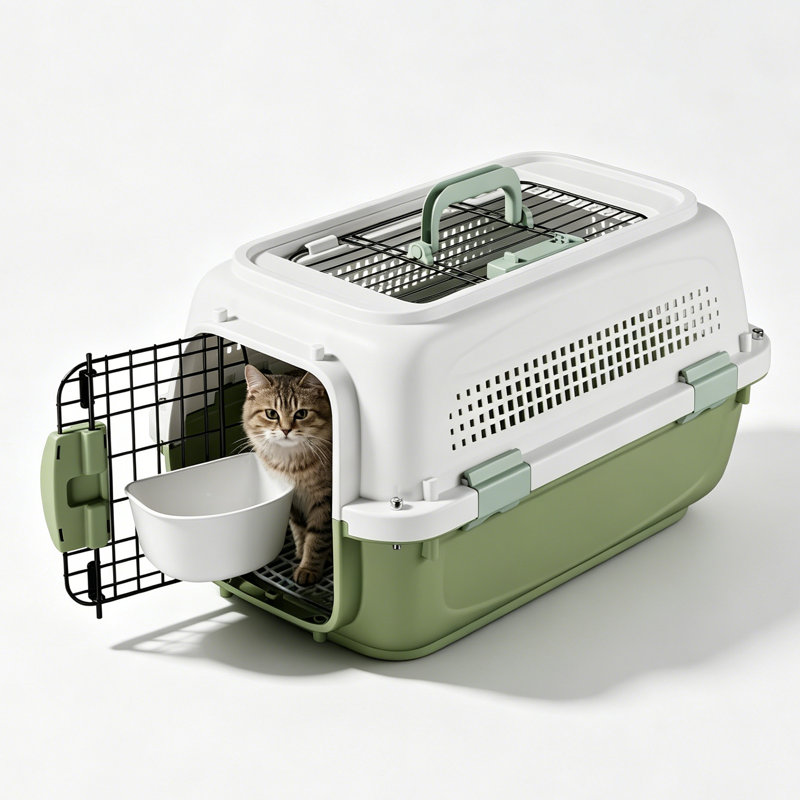 Caisse de transport pour chien et chat 18 po avec porte à deux voies, approuvée par la compagnie aérienne 18 po, pour animaux de compagnie jusqu'à 10 lb