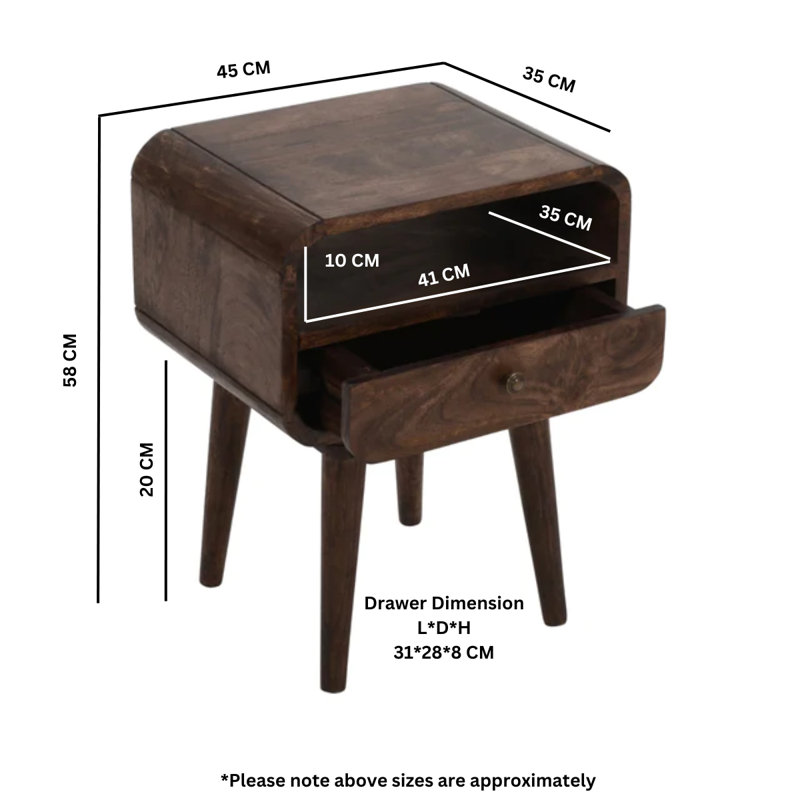 London Solid Wood End Table