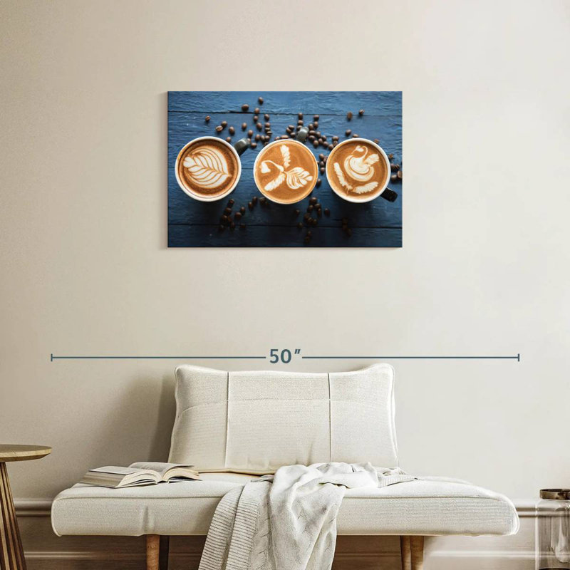 Café au lait Yarlin et grains de café, H 20 po x l 30 po