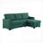 Sectional Sofa with Pull-Out Sleeper &amp; Storage Chaise, Linen Sage Green | For Small Spaces &amp; Guests