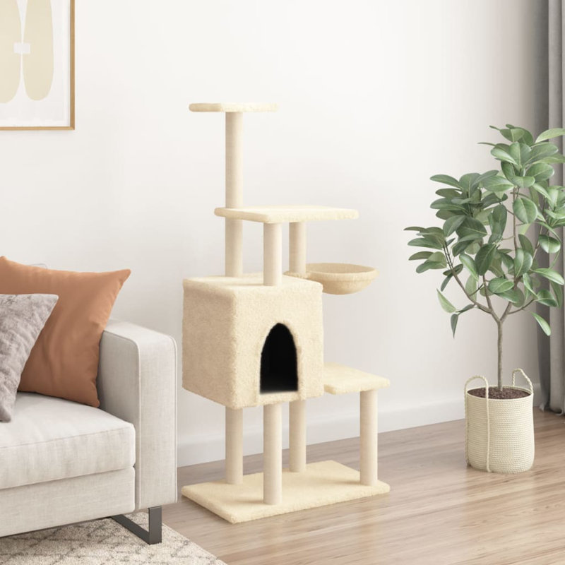 131cm H Cat Tree, Cream