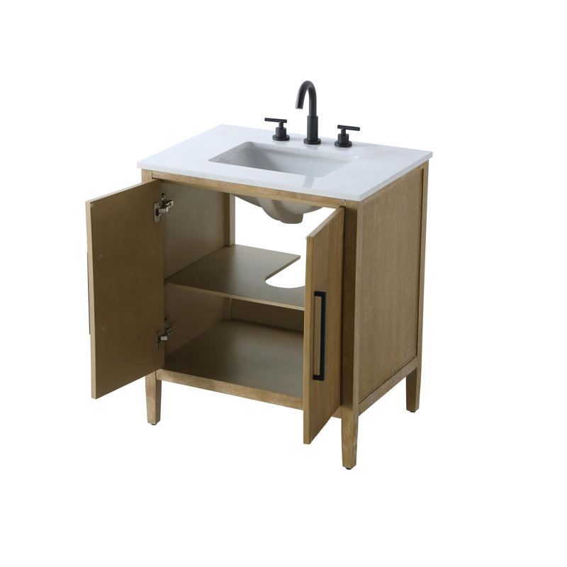 Meuble-lavabo simple 30 po, Lin chêne