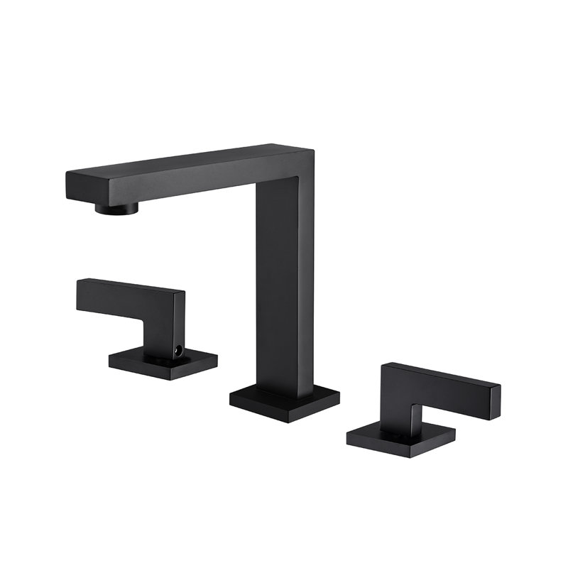 Widespread 2-handle Bathroom Faucet, Matte Black