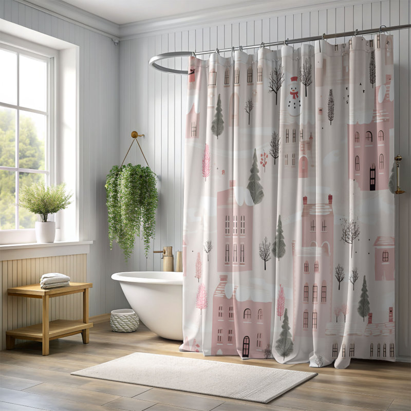 Rideau de douche Soft Xmas 92, H 74 po x l 71 po