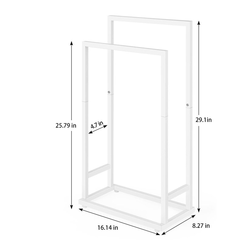 Porte-serviettes sur pied, Blanc