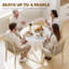 Table de salle à manger ronde pour 4 tables de cuisine avec pieds en acier, chêne blanc-300397459-300397462-300397456