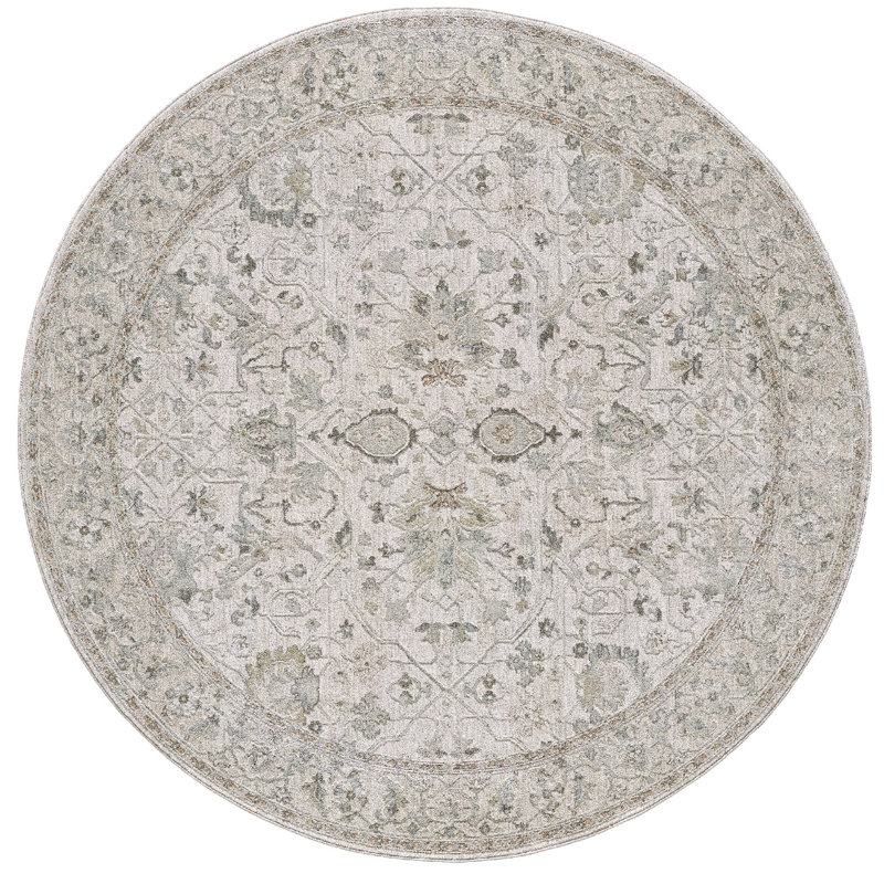 Peyton Delaney Machine Woven Performance Area Rug - Ivory/Beige - 7'10" Round, 7'10" Round