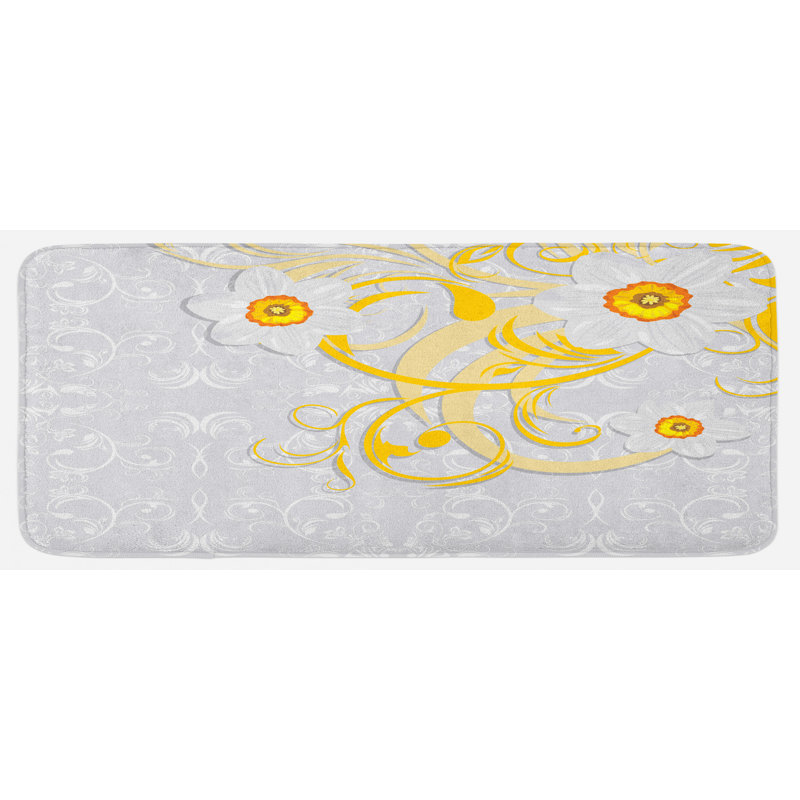 Tapis de cuisine jonquille