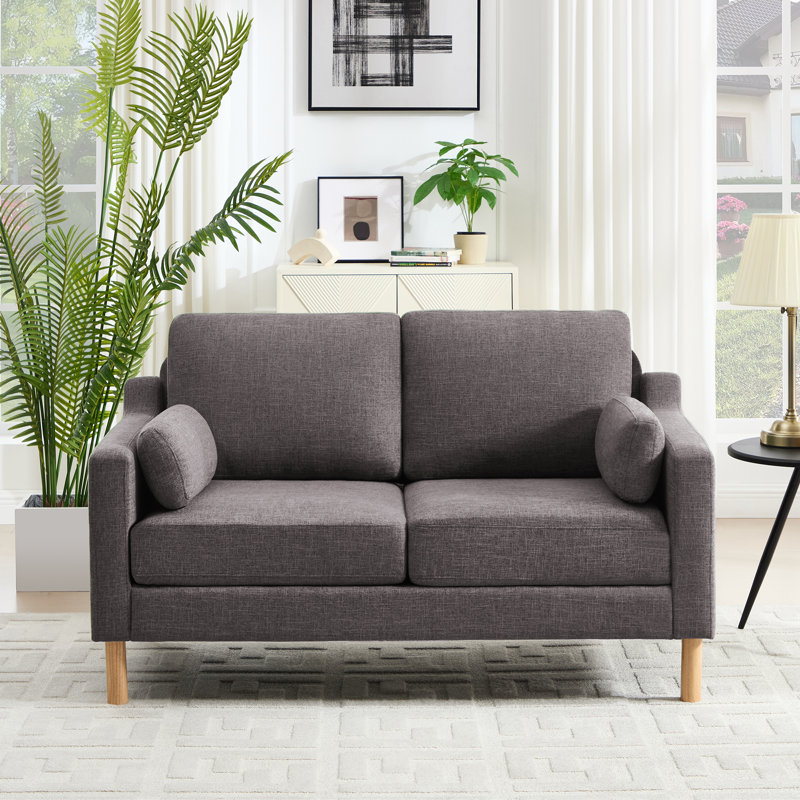 Causeuse rembourrée l 59,8 po, Gris foncé