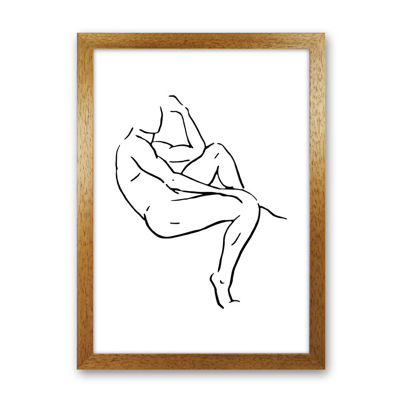 Body Sketches V - Male - Print, Brown Framed, 88cm H x 64cm W x 3cm D