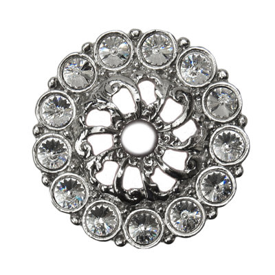 Écusson moyen en cachemire avec 13 rivaux cristaux Swarovski transparents en calice