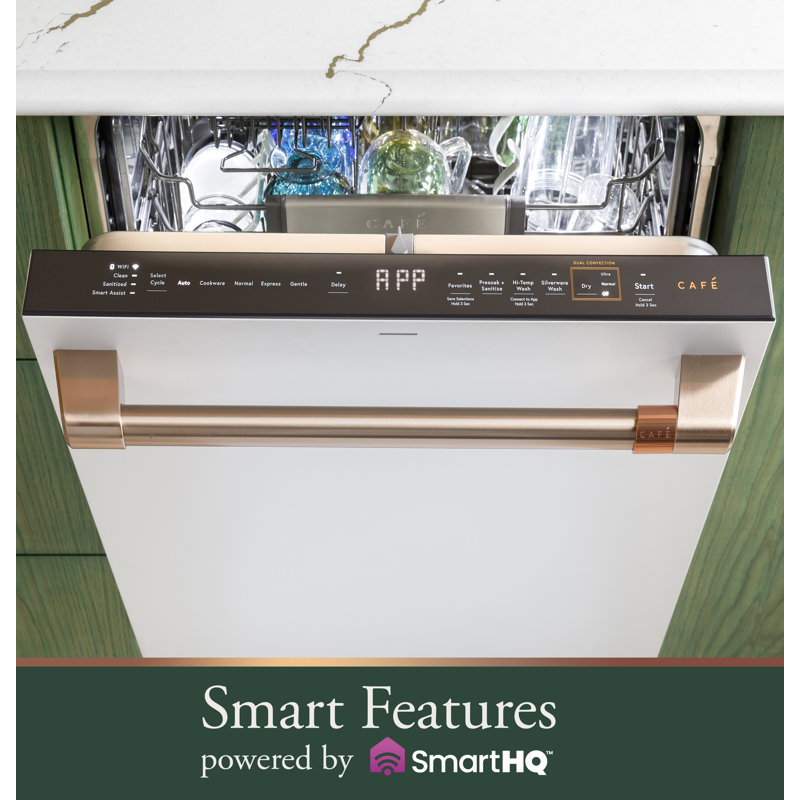 Cafe Customfit Energy Star Stainless Interior Smart Dishwasher, Matte White